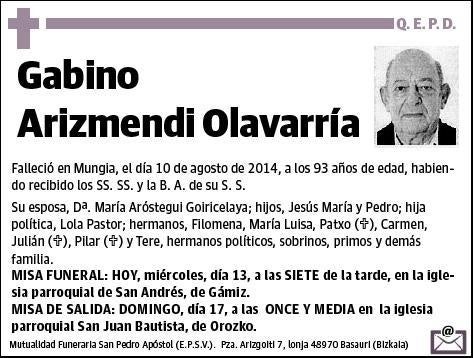 ARIZMENDI OLAVARRIA,GABINO