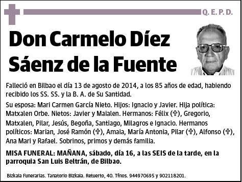 DIEZ SAENZ DE LA FUENTE,CARMELO