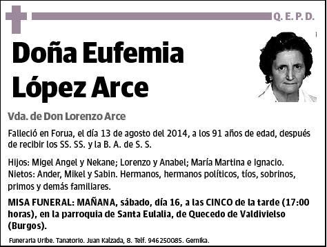 LOPEZ ARCE,EUFEMIA