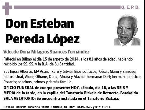 PEREDA LOPEZ,ESTEBAN