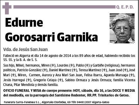 GOROSARRI GARNIKA,EDURNE