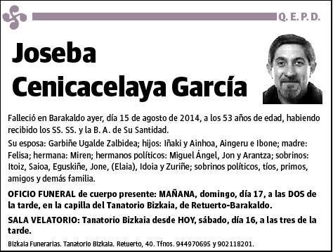 CENICACELAYA GARCIA,JOSEBA