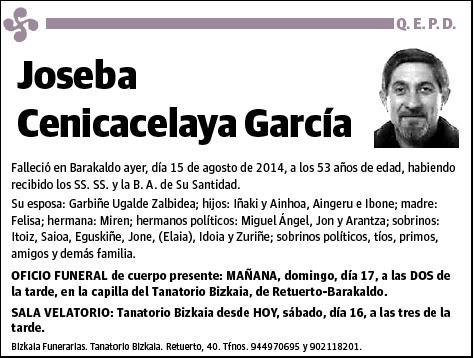 CENICACELAYA GARCIA,JOSEBA