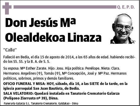 OLEALDEKOA LINAZA,JESUS Mª