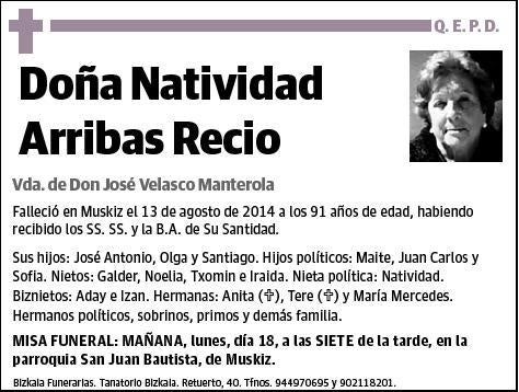 ARRIBAS RECIO,NATIVIDAD