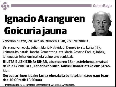 ARANGUREN GOICURIA,IGNACIO