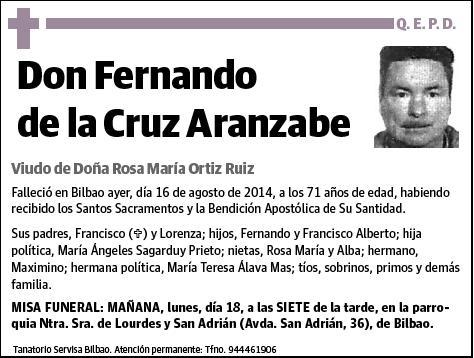 DE LA CRUZ ARANZABE,FERNANDO