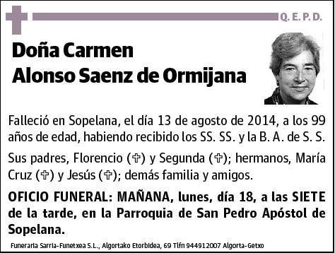 ALONSO SAENZ DE ORMIJANA,CARMEN