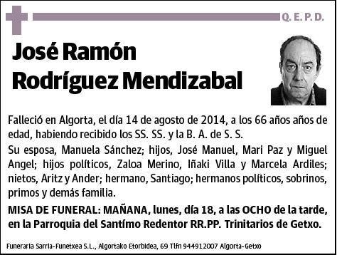 RODRIGUEZ MENDIZABAL,JOSE RAMON