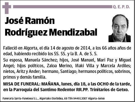 RODRIGUEZ MENDIZABAL,JOSE RAMON