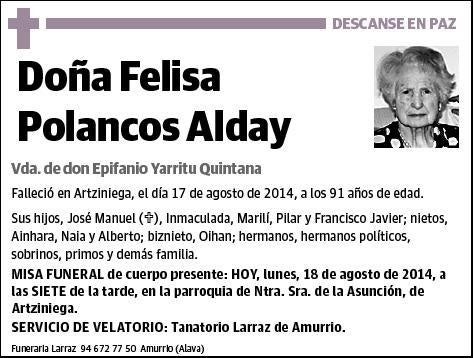 POLANCOS ALDAY,FELISA