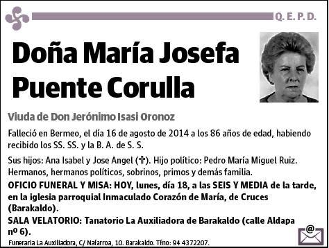 PUENTE CORULLA,MARIA JOSEFA