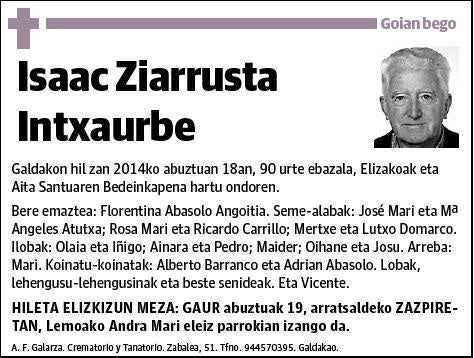 ZIARRUSTA INTXAURBE,ISAAC