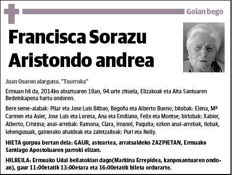 SORAZU ARISTONDO,FRANCISCA