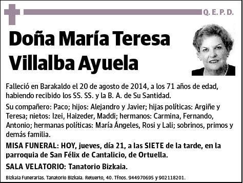 VILLALBA AYUELA,MARIA TERESA