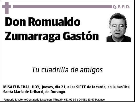 ZUMARRAGA GASTON,ROMUALDO