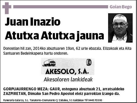 ATUTXA ATUTXA,JUAN INAZIO