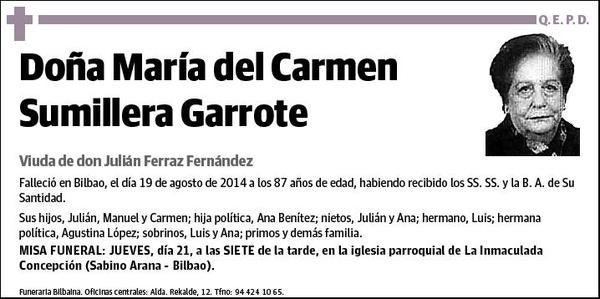 SUMILLERA GARROTE,MARIA DEL CARMEN