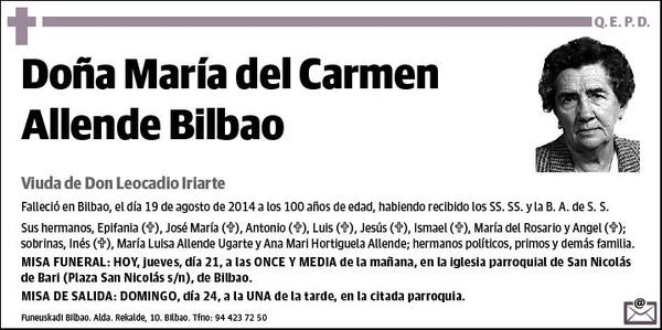 ALLENDE BILBAO,MARIA DEL CARMEN