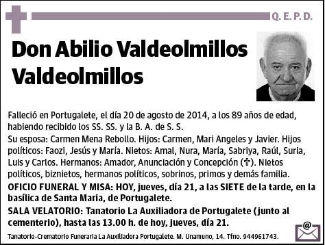 VALDEOLMILLOS VALDEOLMILLOS,ABILIO