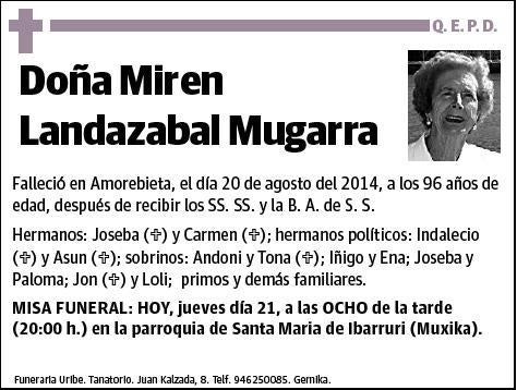 LANDAZABAL MUGARRA,MIREN