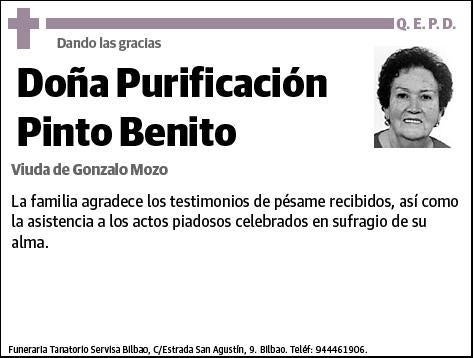 PINTO BENITO,PURIFICACION