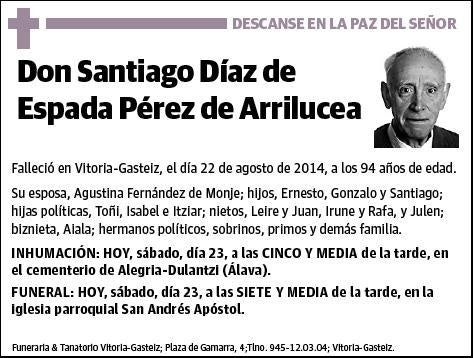 DIAZ DE ESPADA PEREZ DE ARRILUCEA,SANTIAGO