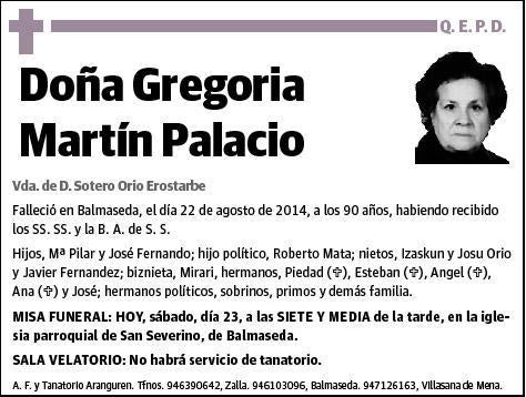 MARTIN PALACIO,GREGORIA