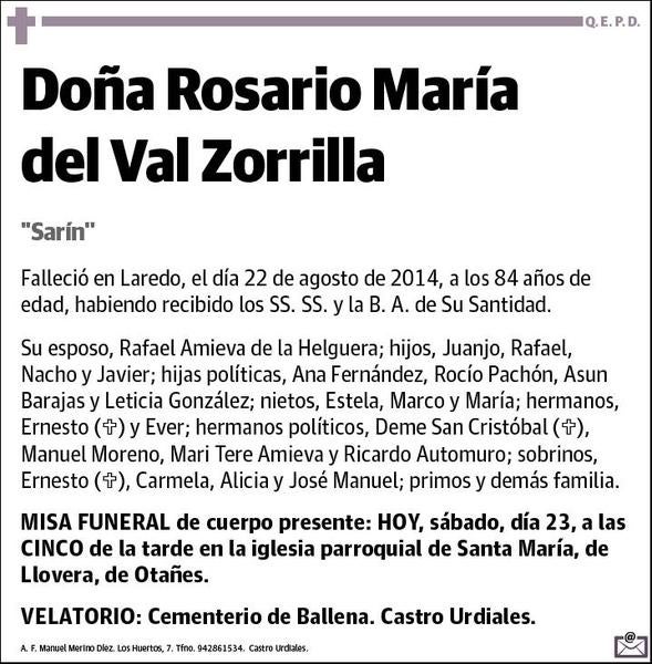 DEL VAL ZORRILLA,ROSARIO MARIA