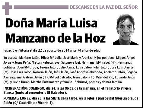 MANZANO DE LA HOZ,MARIA LUISA