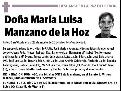 MANZANO DE LA HOZ,MARIA LUISA