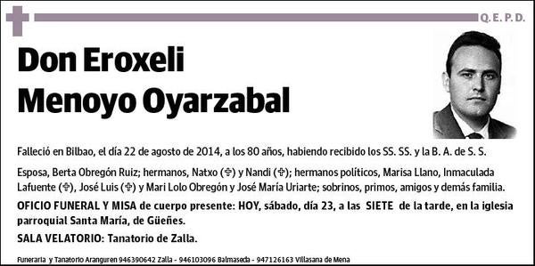 MENOYO OYARZABAL,EROXELI