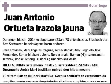 ORTUEGA IRAZOLA,JUAN ANTONIO