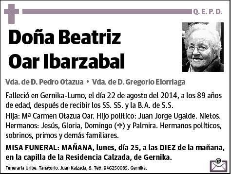 OAR IBARZABAL,BEATRIZ