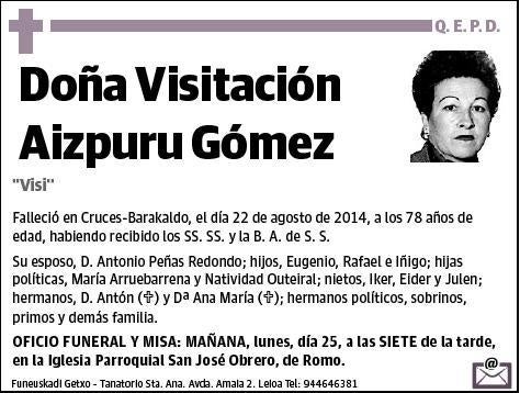 AIZPURU GOMEZ,VISITACION