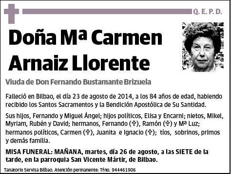 ARNAIZ LLORENTE,Mª CARMEN