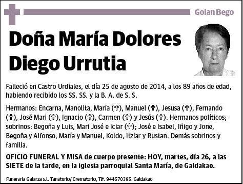 DIEGO URRUTIA,MARIA DOLORES