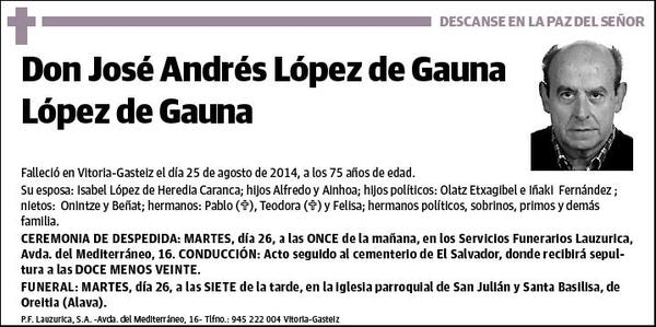 LOPEZ DE GAUNA LOPEZ DE GAUNA,JOSE ANDRES