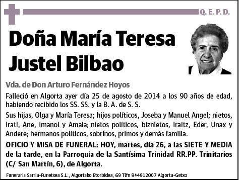 JUSTEL BILBAO,MARIA TERESA