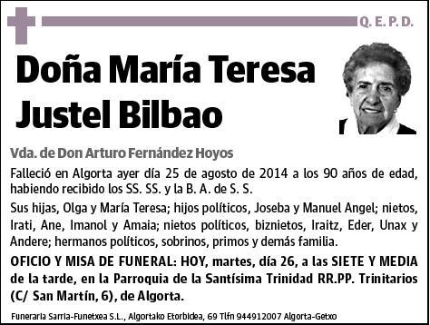 JUSTEL BILBAO,MARIA TERESA