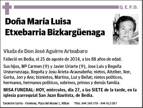 ETXEBARRIA BIZKARGÜENAGA,MARIA LUISA