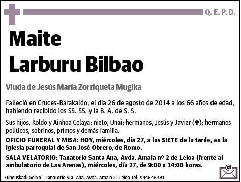 LARBURU BILBAO,MAITE