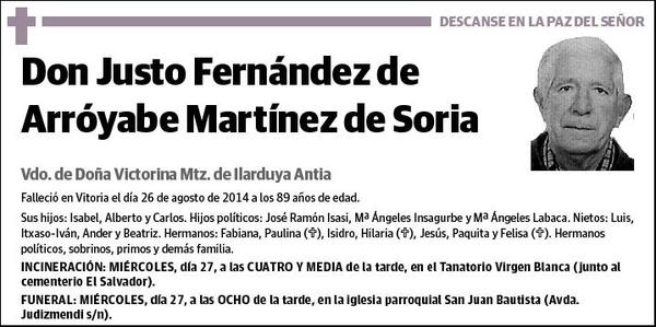 FERNANDEZ DE ARROYABE MARTINEZ DE SORIA,JUSTO