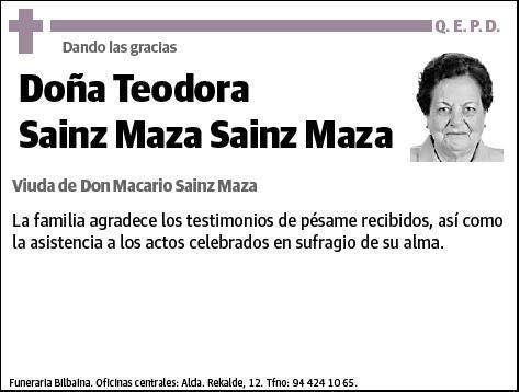 SAINZ MAZA SAINZ MAZA,TEODORA