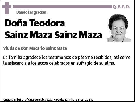 SAINZ MAZA SAINZ MAZA,TEODORA