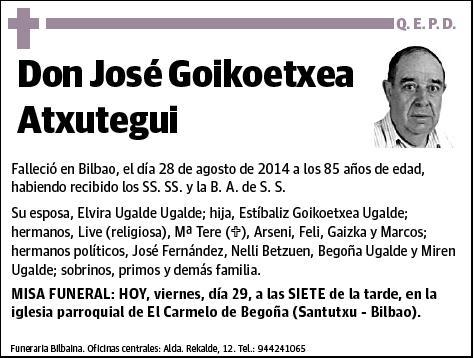 GOIKOETXEA ATXUTEGUI,JOSE