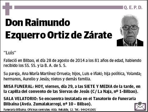 EZQUERRO ORTIZ DE ZARATE,RAIMUNDO