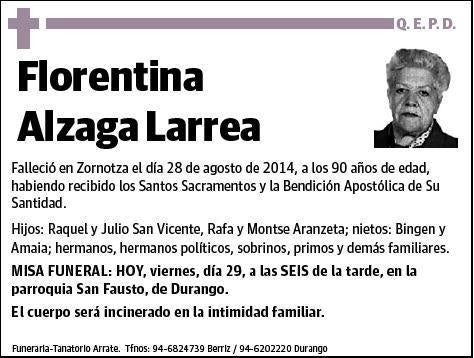 ALZAGA LARREA,FLORENTINA