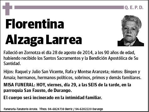 ALZAGA LARREA,FLORENTINA