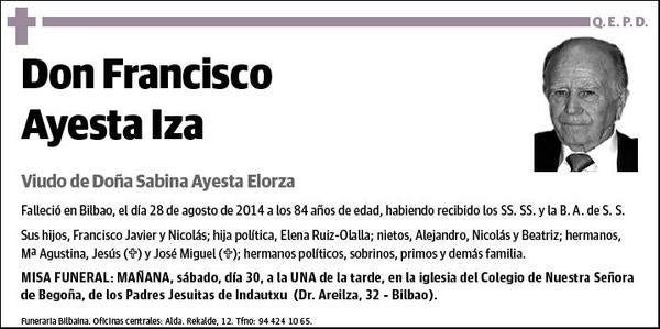 AYESTA IZA,FRANCISCO